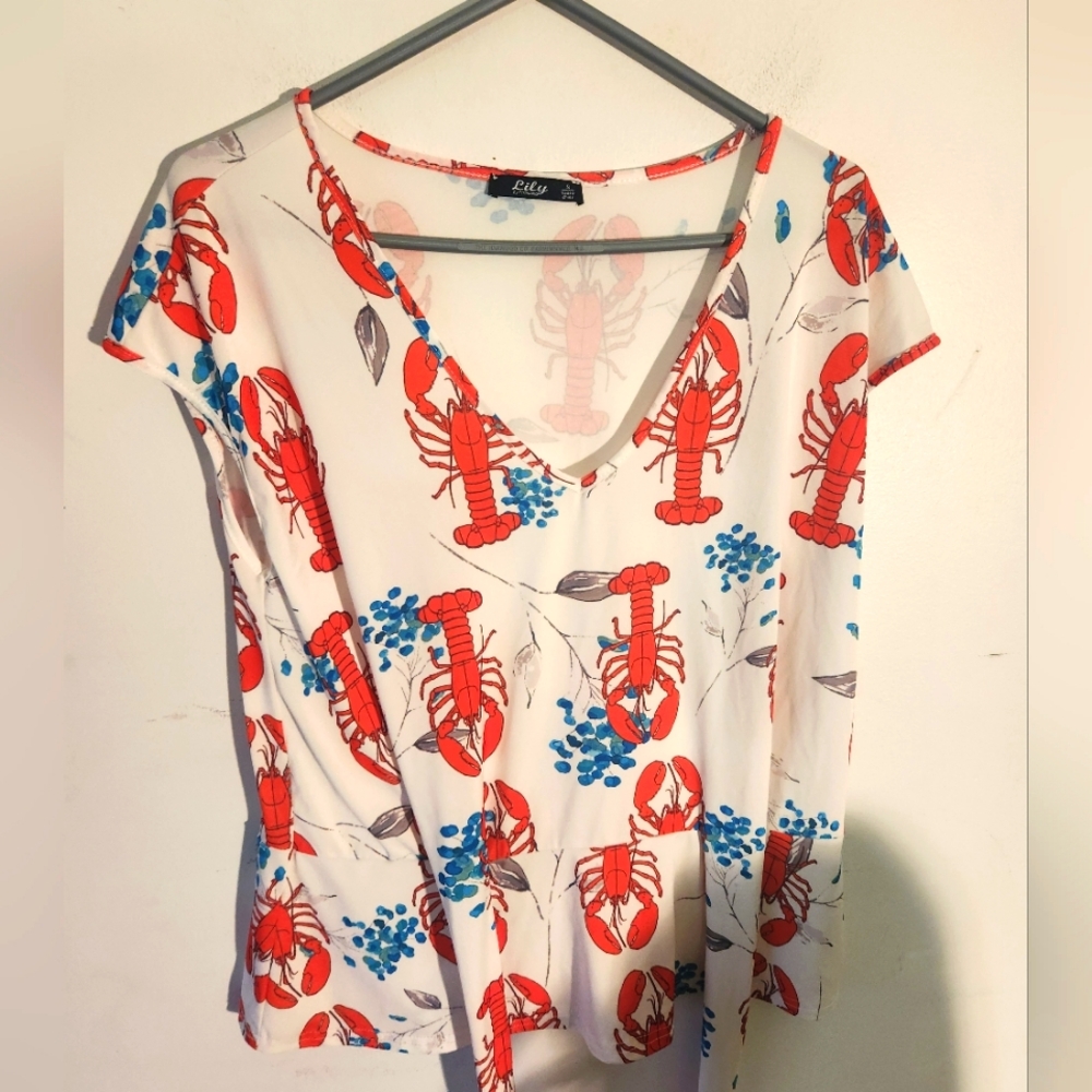 Lily womens lobster shirt size small